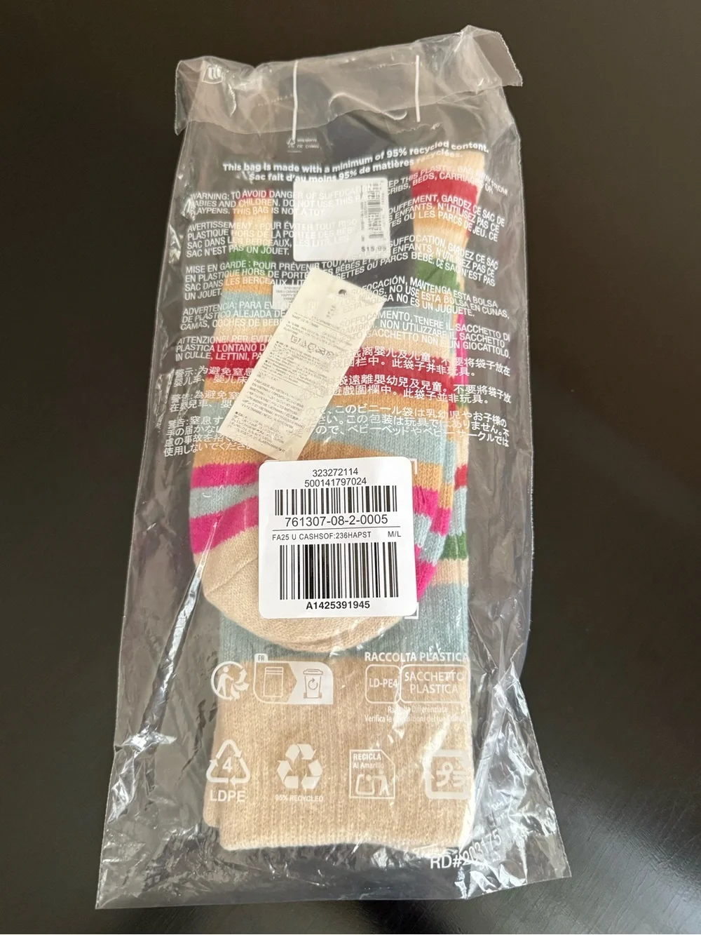 Gap Multi-Stripe Crew Socks CashSoft
